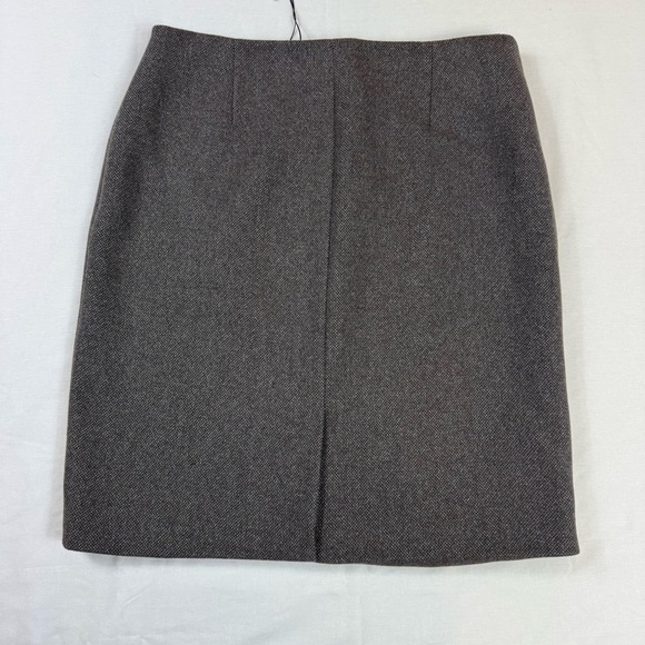 Theory Clean Pensil Skirt Size 12 Cashmere Tweed Elegant Brown Skirt - Picture 2 of 9